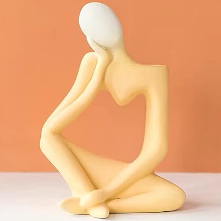 Arawat Ceramic Thinker Vase – Yellow Modern Boho Decorative Vase