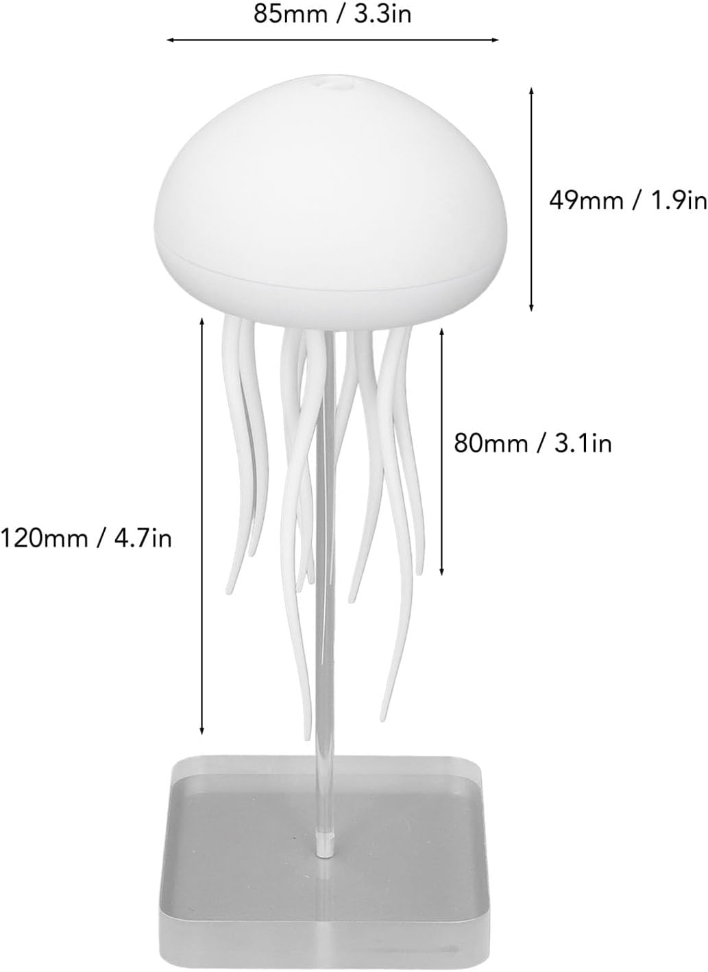Jellyflow RGB Gradient Voice Control Jellyfish Lamp – Rechargeable with 9 Tentacles