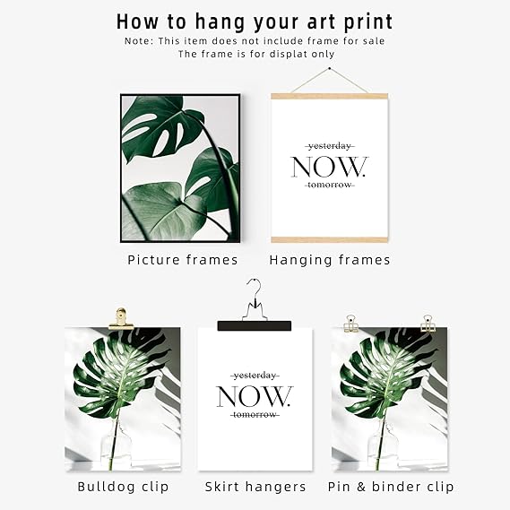 Botanical Prints Wall Art Set of 4 – 8x10 Inch Unframed Canvas Prints, Motivational Plant Posters Aesthetic for Bedroom, Living Room, or Office Decor