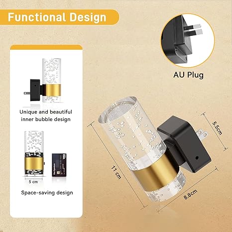 Night Light Plug-in (2 Pack) – LED Night Light with Auto Dusk-to-Dawn Sensor & 0–100LM Dimming | 3000K Soft White