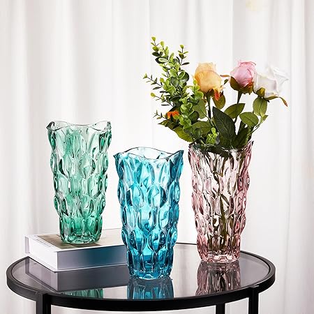 CEMABT Thickened Glass Vase 24 cm – Heavy Duty Centerpiece Vase for Flowers & Décor