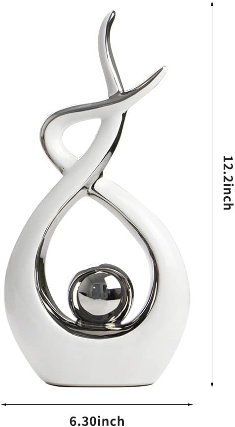 White and Silver Table Decoration for Living Room, Dining Room, and Office Centerpiece