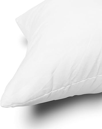 EDOW Throw Pillow Inserts 18x18 Inch – Set of 2 | Down Alternative Polyester Cushion Inserts for Couch, Sofa, Bed &amp; Decorative Covers | Machine Washable, Fluffy &amp; Supportive