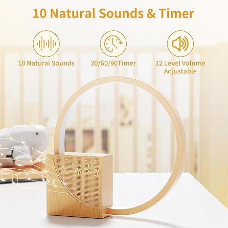 Blonbar Sunrise Alarm Clock for Heavy Sleepers – Dual Alarms, Sunrise Simulation, 10 Natural Sounds, USB Charging, Night Light &amp; 4-Level Dimmable LED – Table Lamp Design
