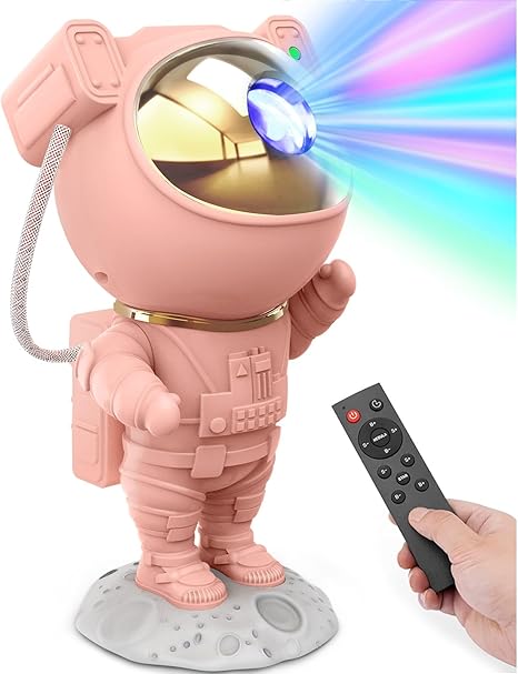 Astronaut Galaxy Star Projector Night Light – LED Nebula Lamp with Remote & Timer