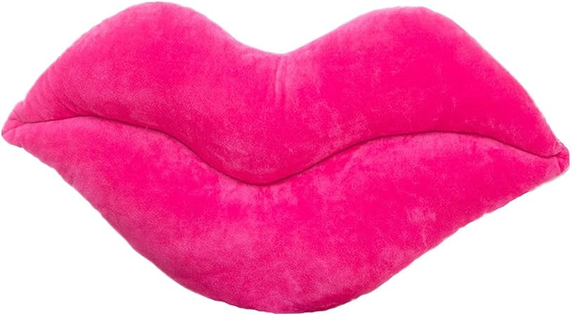 LEVINIS Hot Pink Lip Shape Throw Pillow – Soft Velvet Decorative Cushion for Couch, Bed &amp; Office | Valentine’s Day Gift for Girls, 23.6" x 13.6"