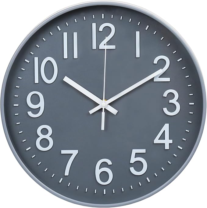 Modern Silent Wall Clock 12" – Green & White