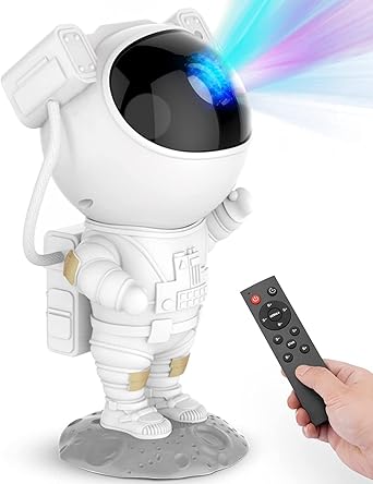 Astronaut Galaxy Star Projector Night Light – LED Nebula Lamp with Remote & Timer