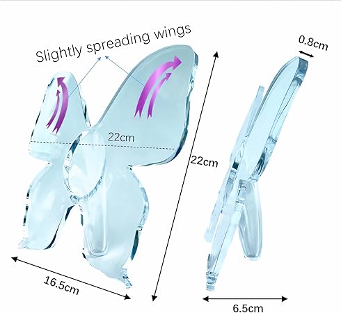 Clear Acrylic Butterfly Vase | Modern Art Deco Frame Vase | Home & Office Decoration | Perfect Housewarming Gift