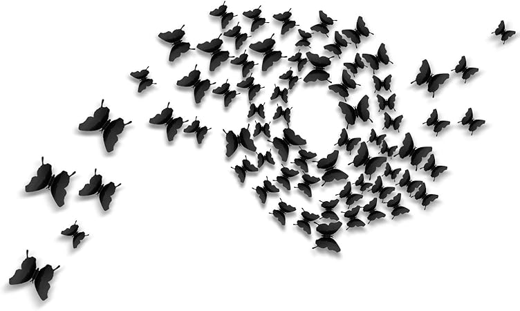 48 Pieces 3D Mirror Butterfly Wall Stickers – Silver DIY Home Decor Set for Walls, Doors &amp; Windows | Reusable Decorative Wall Decals for Living Room, Bedroom &amp; Nursery