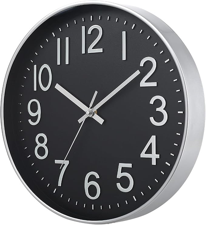 Modern Silent Wall Clock 12" – Green & White