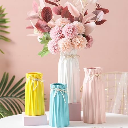 Arawat Blue Ceramic Vase – 9.5 Inch Modern Porcelain Flower Vase for Home Décor, Table, Shelf, Fireplace, Office, or Bedroom Centerpiece