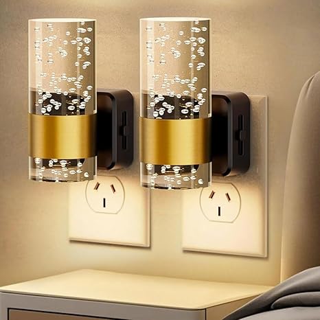 Night Light Plug-in (2 Pack) – LED Night Light with Auto Dusk-to-Dawn Sensor &amp; 0–100LM Dimming | 3000K Soft White