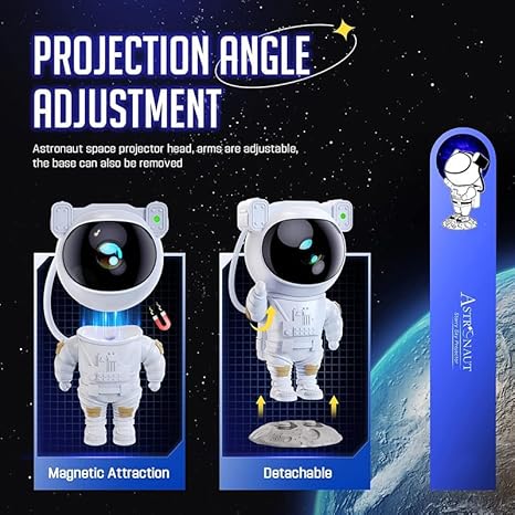 Astronaut Galaxy Star Projector Night Light – LED Nebula Lamp with Remote & Timer
