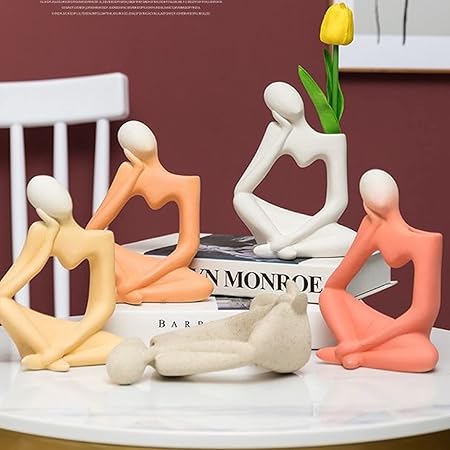 Arawat Ceramic Thinker Vase – Yellow Modern Boho Decorative Vase