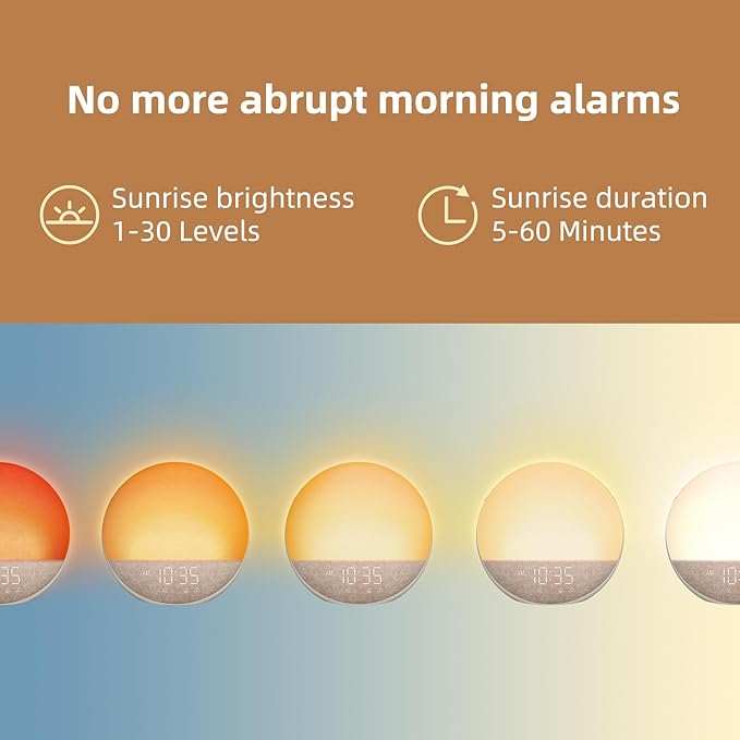 Sunrise Alarm Clock with White Noise | Bluetooth Speaker & Night Light
