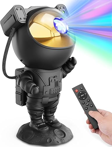Astronaut Galaxy Star Projector Night Light – LED Nebula Lamp with Remote & Timer
