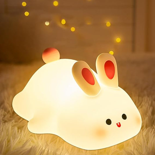 “silicone bunny night light kids usb rechargeable australia”