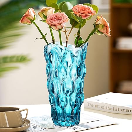 CEMABT Thickened Glass Vase 24 cm – Heavy Duty Centerpiece Vase for Flowers & Décor