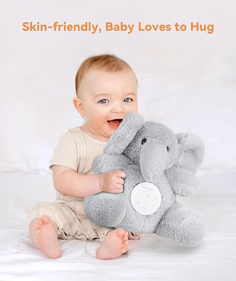 Dreamegg Baby Sleep Soother – White Noise Machine with Recording, 21 Soothing Sounds, Washable &amp; Skin-Friendly Plush, Child Lock, USB-C Rechargeable Sleep Sound Machine for Babies &amp; Travel