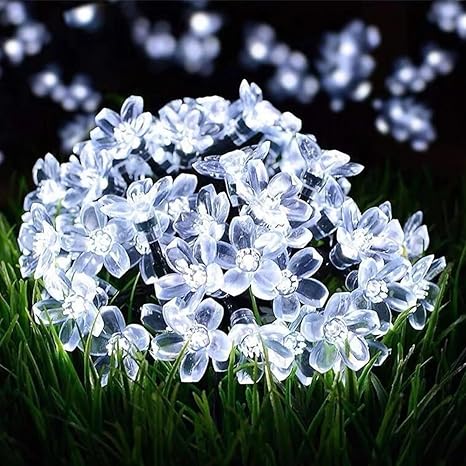 LIGHTOP Flower Fairy String Lights – 30 LED Cherry Blossom Lights, Battery Operated, Waterproof Indoor/Outdoor Decorative Lighting (Warm White, 15.7 ft)