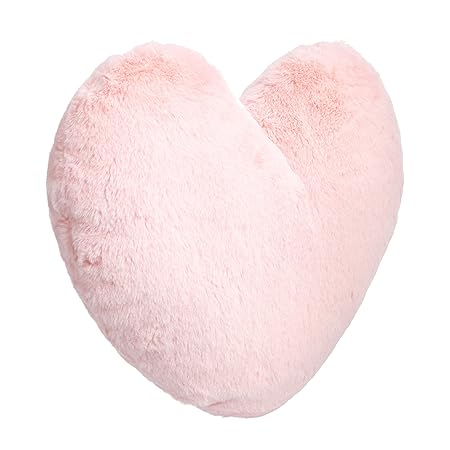 Kids Decorative Heart Pillow – Ultra-Soft Peony Pink Accent Cushion for Bedroom, Nursery, Travel &amp; Playtime (26.6 x 10.1 cm)
