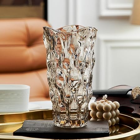 CEMABT Thickened Glass Vase 24 cm – Heavy Duty Centerpiece Vase for Flowers & Décor