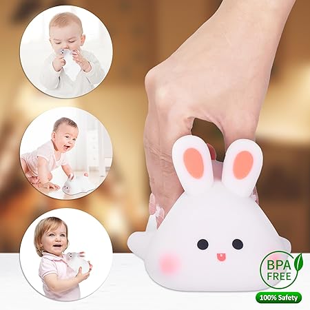 “nursery soft silicone bunny lamp dimmable australia”