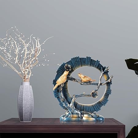 CECKQUE Blue Metal Bird Statue – Modern Art Deco Figurine for Living Room, Coffee Table, Bookshelf &amp; Office Home Decor