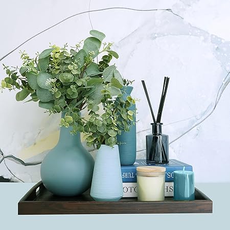 Bulk Artificial Silver Dollar Eucalyptus Leaves & Stems – Rustic Farmhouse Greenery Decoration (10 Pcs Set)