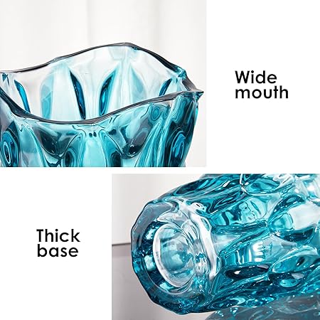CEMABT Thickened Glass Vase 24 cm – Heavy Duty Centerpiece Vase for Flowers & Décor
