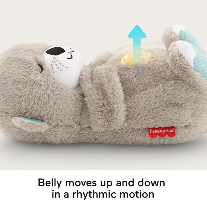 Fisher-Price Soothe ’N Snuggle Otter – Plush Baby Soother with Music, Lights & Breathing Motion