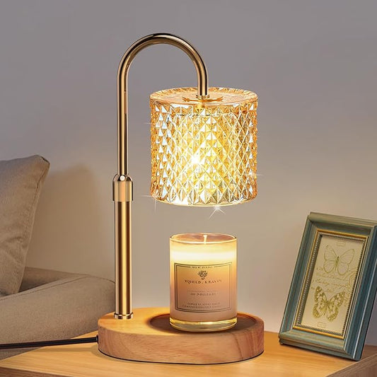 Candle Warmer Lamp with Timer & Dimmer – Adjustable Height, Wax Melt Jar Candle Warmer with 2 Bulbs – Safe & Stylish Home Décor Gift