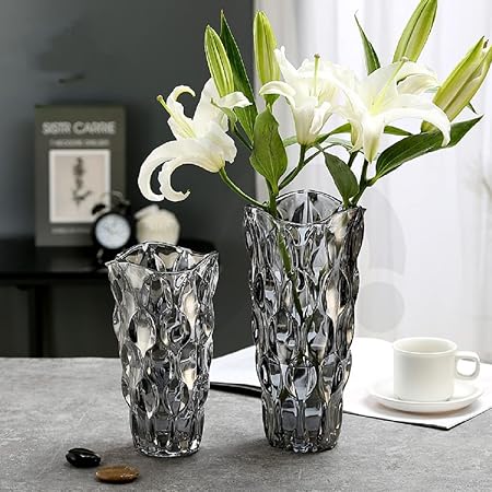 CEMABT Thickened Glass Vase 24 cm – Heavy Duty Centerpiece Vase for Flowers & Décor