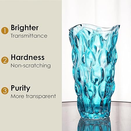 CEMABT Thickened Glass Vase 24 cm – Heavy Duty Centerpiece Vase for Flowers & Décor