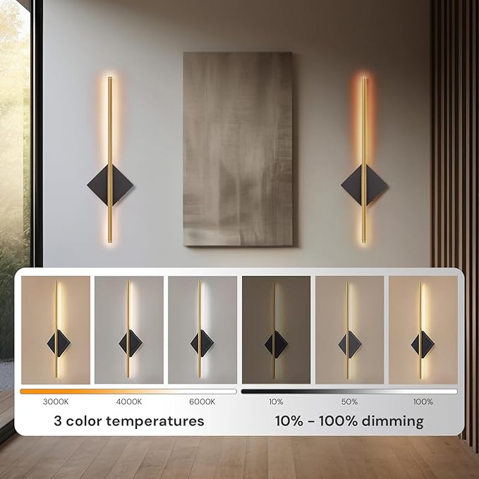 GALAKSIOZ Battery Operated Wall Sconce Lights Set of Two with Remote Control & Timing, Wireless&Cordless & Rechargeable & Dimmable Modern Home Decor Sconces Light for Bedroom&Living Room & Hallway