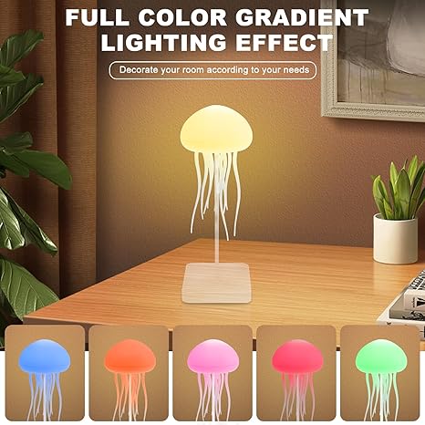 Jellyflow RGB Gradient Voice Control Jellyfish Lamp – Rechargeable with 9 Tentacles