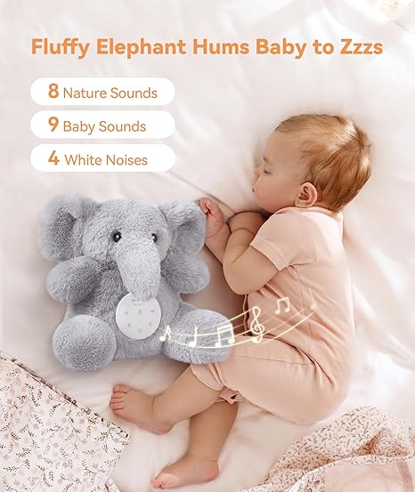 Dreamegg Baby Sleep Soother – White Noise Machine with Recording, 21 Soothing Sounds, Washable &amp; Skin-Friendly Plush, Child Lock, USB-C Rechargeable Sleep Sound Machine for Babies &amp; Travel