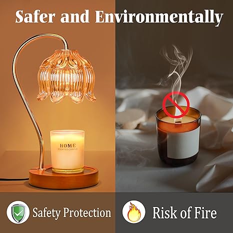 NONVJJ Vintage Flower Lotus Candle Warmer Lamp with Timer & Dimmer – Multiple Variants