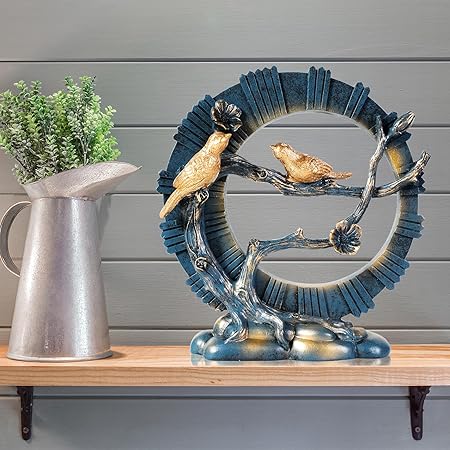 CECKQUE Blue Metal Bird Statue – Modern Art Deco Figurine for Living Room, Coffee Table, Bookshelf &amp; Office Home Decor