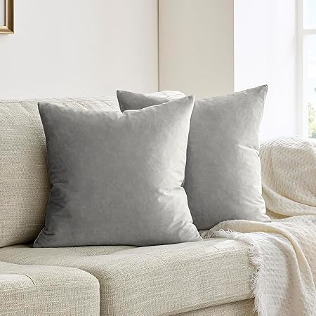 Gold Velvet Decorative Throw Pillow Covers – 18x18” Set of 2, Soft Cushion Covers for Couch, Sofa &amp; Bed