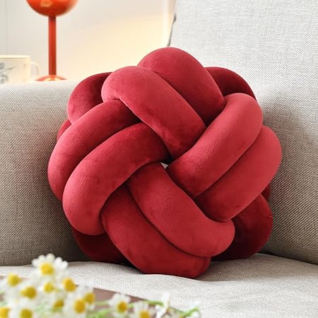VBGYA Knot Pillow Ball 11" – Soft Light Blue Plush Decorative Cushion | Modern Round Throw Pillow for Sofa, Bed, or Couch | Aesthetic Home &amp; Bedroom Decor
