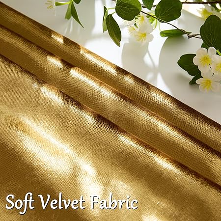 Gold Velvet Decorative Throw Pillow Covers – 18x18” Set of 2, Soft Cushion Covers for Couch, Sofa &amp; Bed