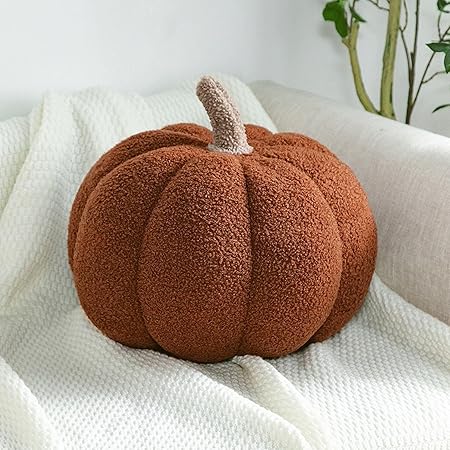 Pumpkin Pillows for Couch – Ultra-Plush 3D Fall Throw Pillow Decor for Halloween, Thanksgiving &Autumn Farmhouse Homes (M, #7)