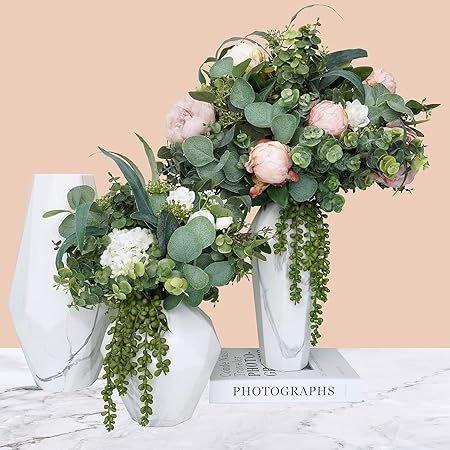 Bulk Artificial Silver Dollar Eucalyptus Leaves & Stems – Rustic Farmhouse Greenery Decoration (10 Pcs Set)