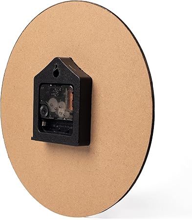Homotte 10 Inch Battery Operated Silent Non-Ticking Round Country Rustic Style Wall Clock for Home Bedroom Office